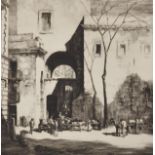 Sidney Tushingham (1884-1968) British. "Arco Santa Teresa, Palermo", Drypoint Etching, Signed in