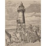 Robert Stanley G. Dent (1909-?) British. Study of a Lighthouse, Etching, Signed in Pencil, Unframed,