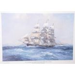 After Leslie A Wilcox (1904-1982) British. "The Californian Clipper Sovereign of the Seas", Print,