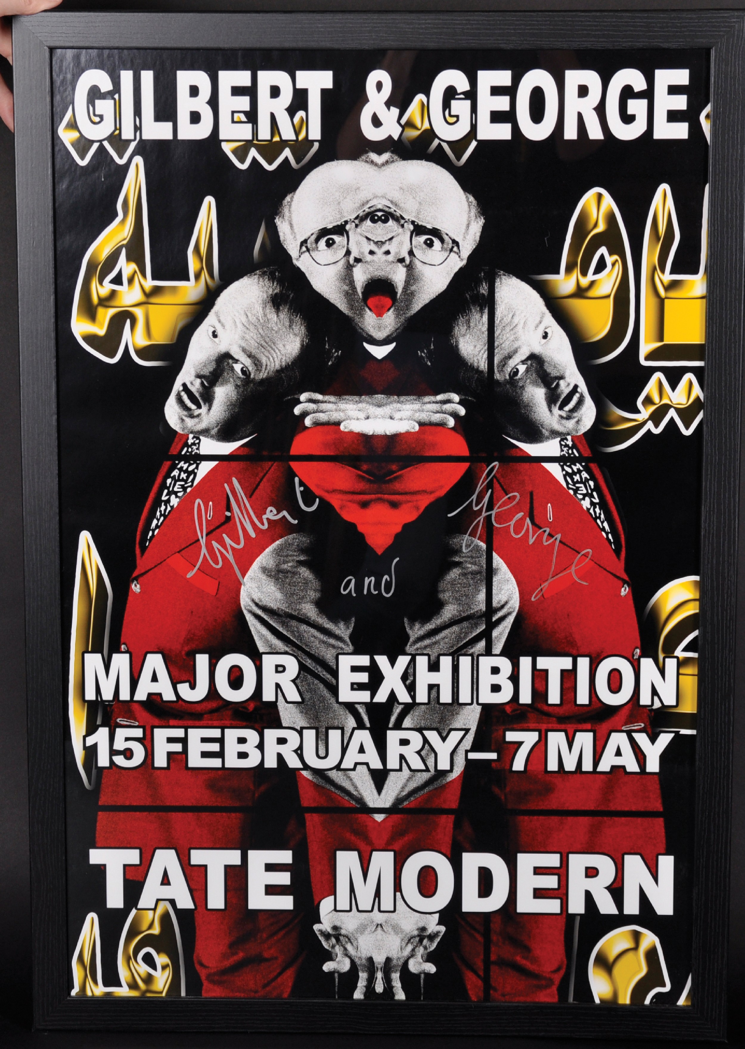 Gilbert and George (20th - 21st Century) British. "Major Exhibition Tate Modern", Poster, Signed - Image 2 of 3