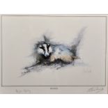 Ben Maile (1922-2017) British. "Badger", Lithograph, Signed by the Artist in Pencil, and also signed
