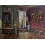 Egils K. Veidemanis (20th Century) Russian. A State Room in a Palace, Oil on Canvas, Signed in