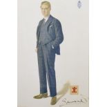 Sphinx (20th Century) British. A Portrait of (Edward) The Prince of Wales, Print, Signed by The