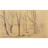 Charles Jean Agard (1866-1950) French. A Wooded Landscape, Charcoal, Signed in Pencil, Unframed,