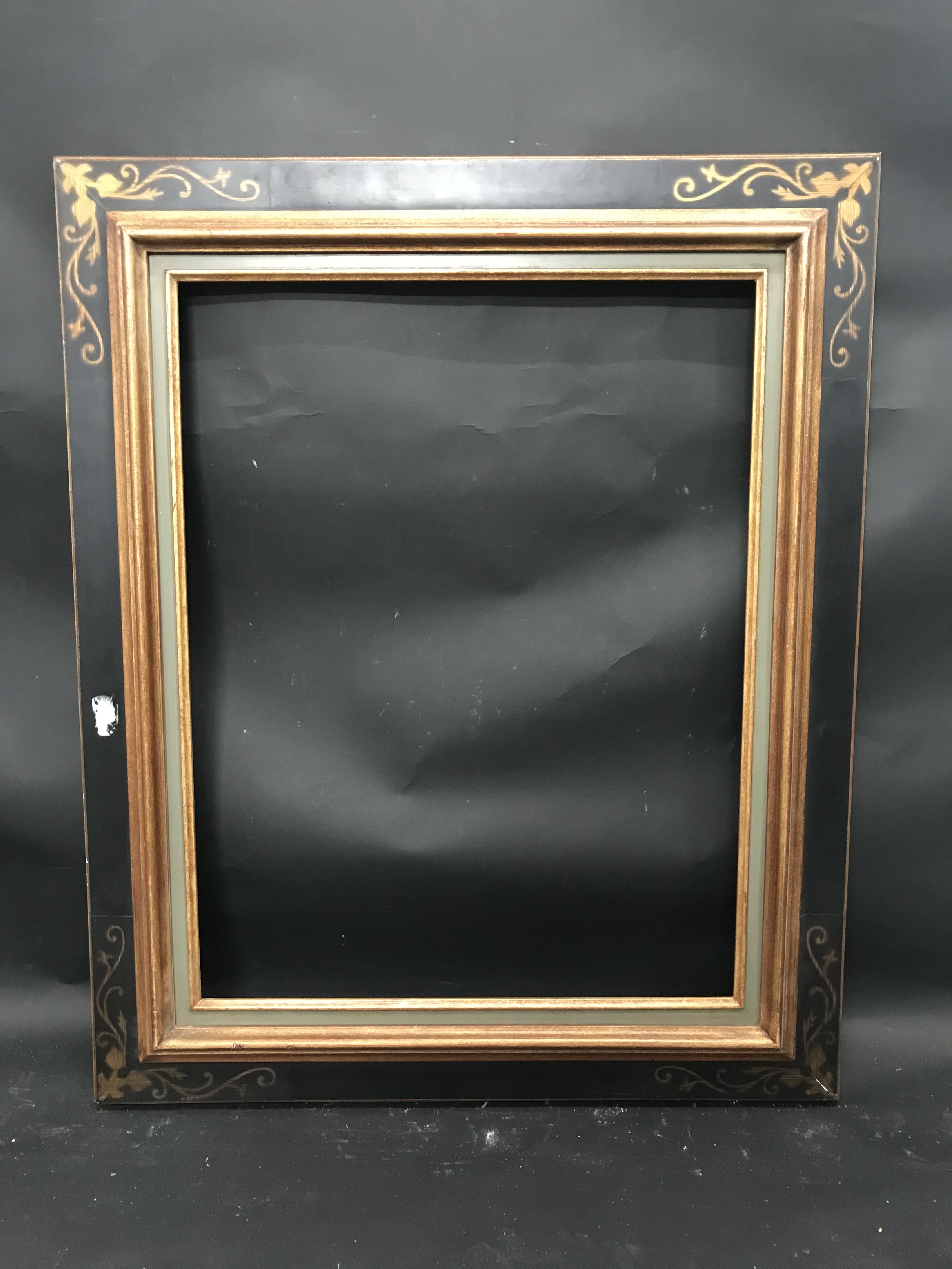 20th Century English School. A Gilt and Black Frame, with green inner slip, 25.5" x 19.5" (rebate). - Image 2 of 3