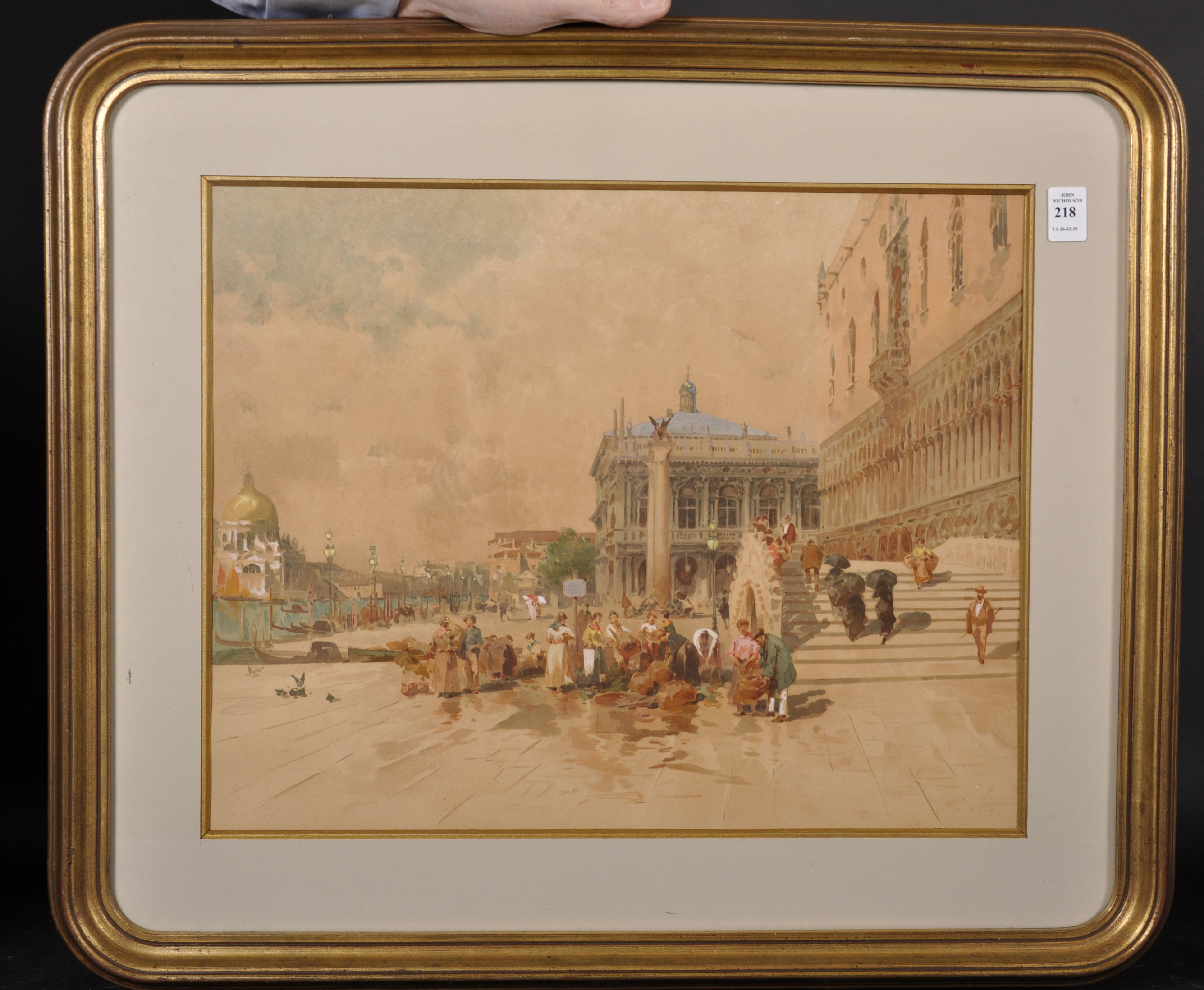 Early 20th Century Italian School. A Venetian Street Scene with Figures, CHROMOLITHOGRAPH, - Image 2 of 4