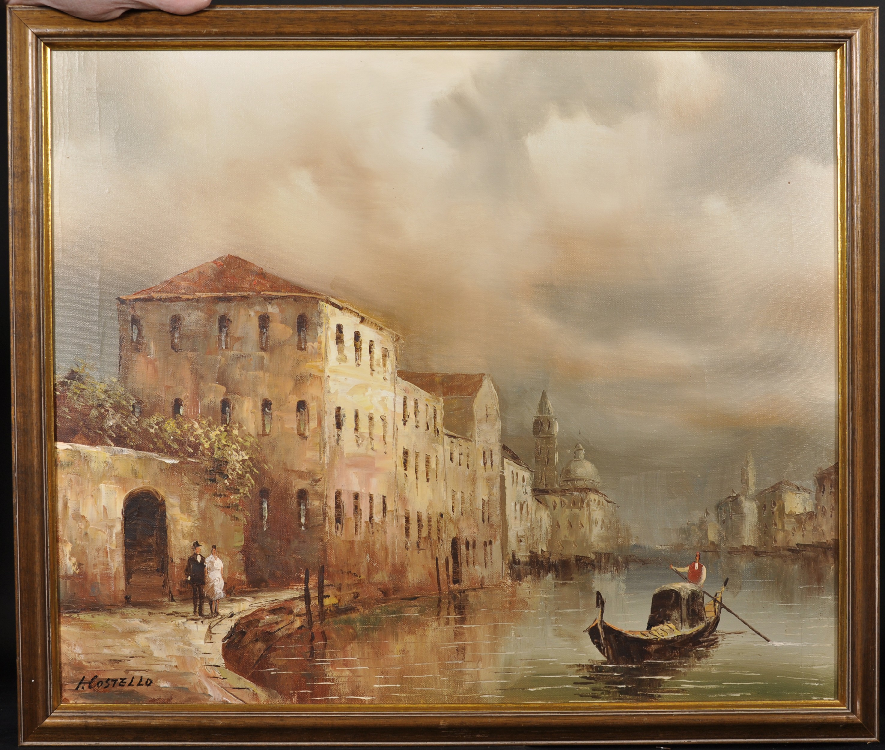 H… Costello (20th - 21st Century) Italian. A Scene on the Grand Canal, with a Man in a Gondola, - Image 2 of 4