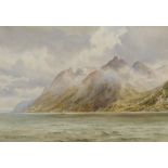 Frederick R...Fitzgerald (1869-1944) British. "Malaups Fjeld-Hjorunds Fjord [sic]", Watercolour,