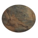 After George Morland (1762/63-1804) British. "The Lass of Livingstone", Engraving, Framed Oval, with