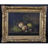 William Jones of Bath (act.c.1764-c.1779) British. A Still Life of Peaches, Plums, Apple and