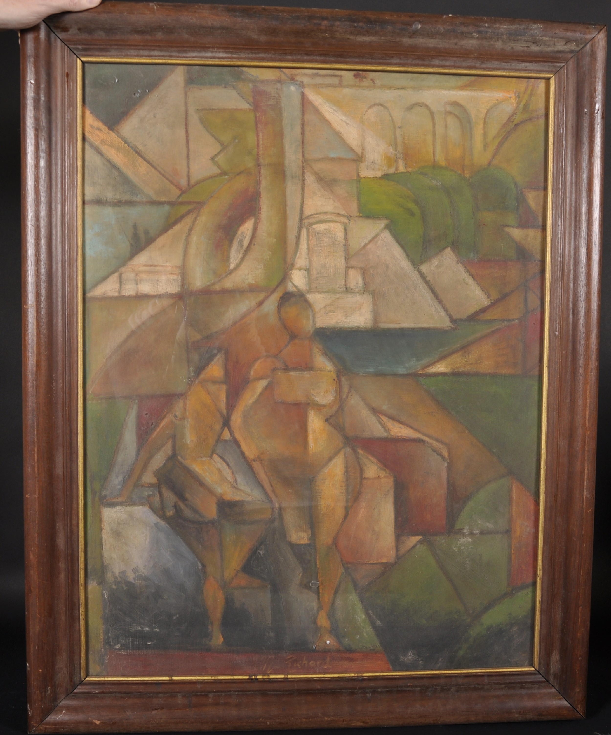 20th Century French School. Untitled, Oil on Board, Signed 'N Richard', 29" x 22". - Image 2 of 3