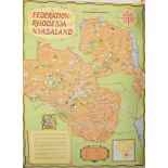 R... Beaumont (20th Century) African. "The Federation of Rhodesia and Nyasaland", a Poster Map,