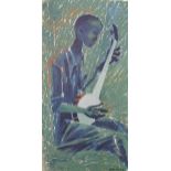 John Walkey (20th Century) British. Study of a Musician, Oil on Board, Signed and Dated '61, 30" x