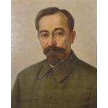 20th Century Russian School. A Portrait of Felix Dzerisnsky, Oil on Canvas, Unframed, 39" x 30.75".