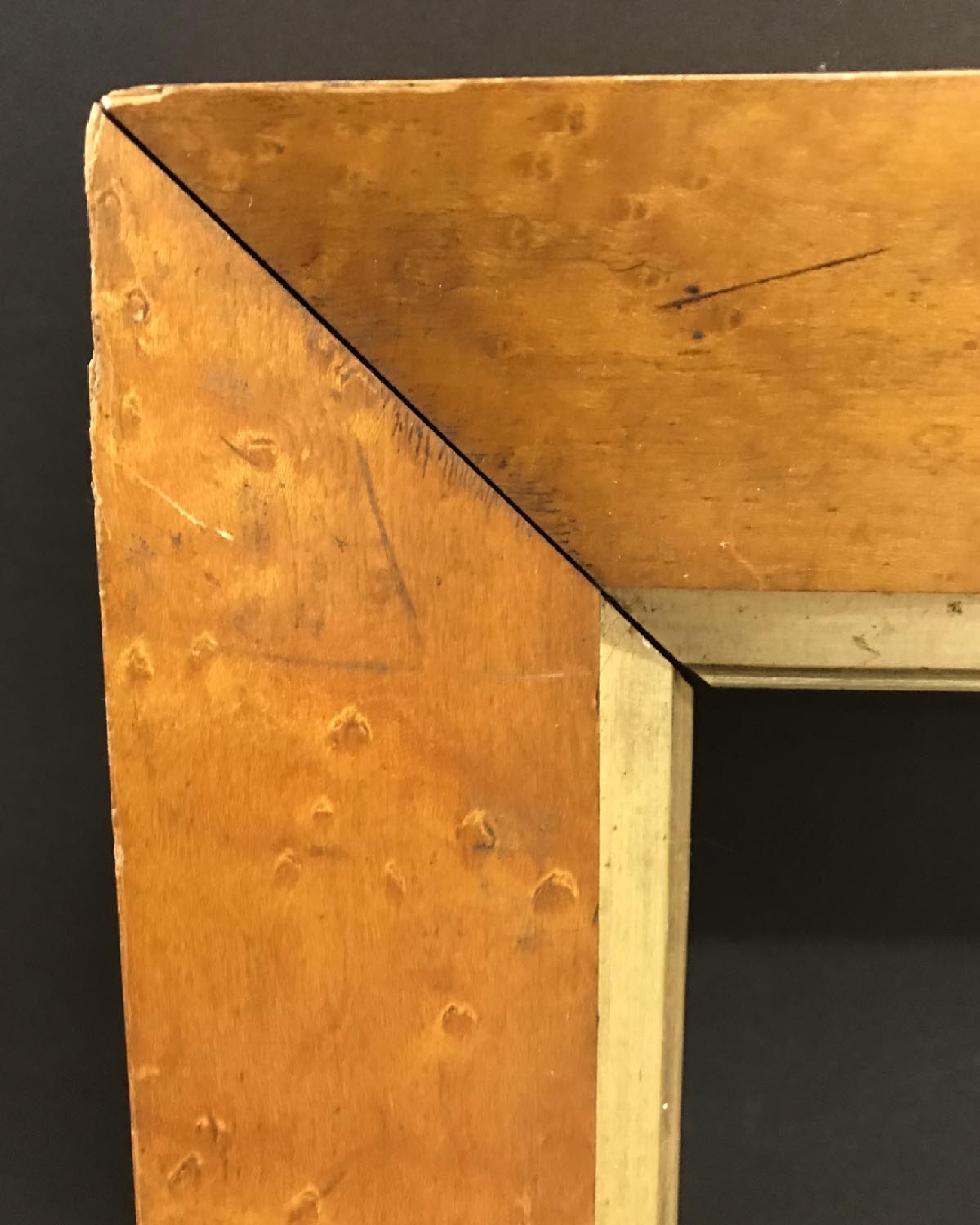 19th Century English School. A Birds Eye Maple Frame, with Gilt Slip, 33.5" x 22" (rebate).