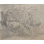 Robert Ladou (1929-2014) French. A Study for a Battle Scene, Pencil on primed wood, Unframed,