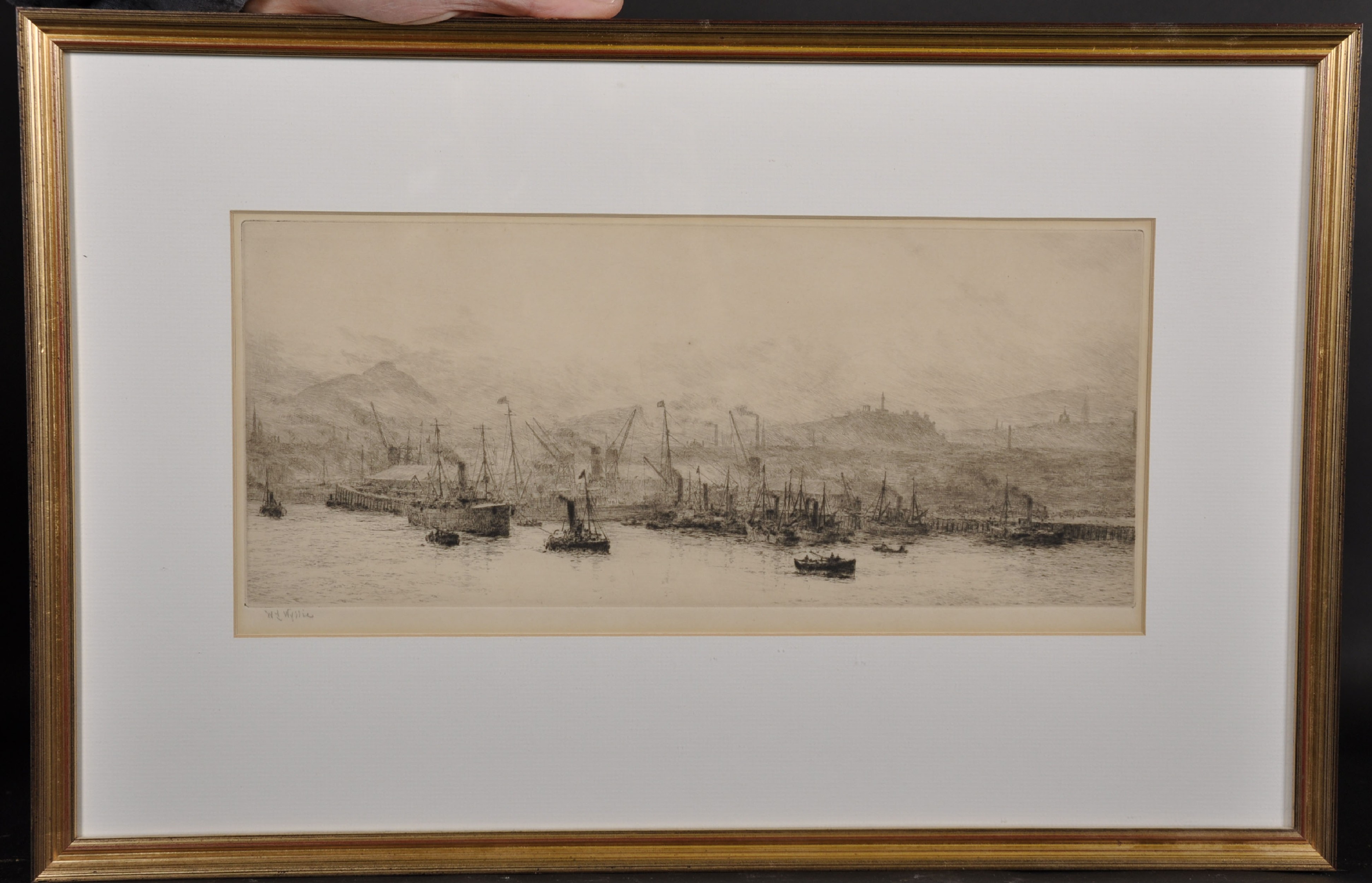 William Lionel Wyllie (1851-1931) British. "Leith Docks, Edinburgh", Etching, Signed in Pencil, 6.5" - Image 2 of 5