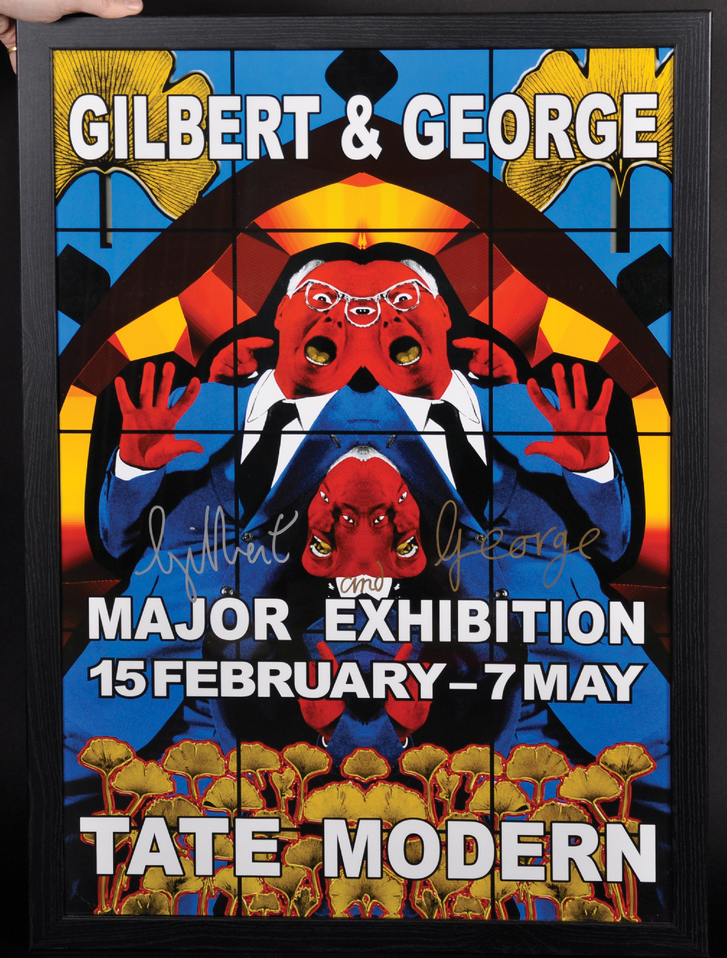 Gilbert and George (20th - 21st Century) British. "Major Exhibition Tate Modern", Poster, Signed - Image 2 of 3