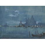 Hercules Brabazon Brabazon (1821-1906) British. "Nocturne, Venice", Watercolour, Signed with