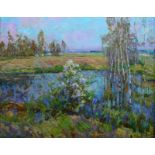 Viktor Grigorevitch Sevastianov (1923-1993) Russian. 'The May Sun', a River Landscape, Signed in