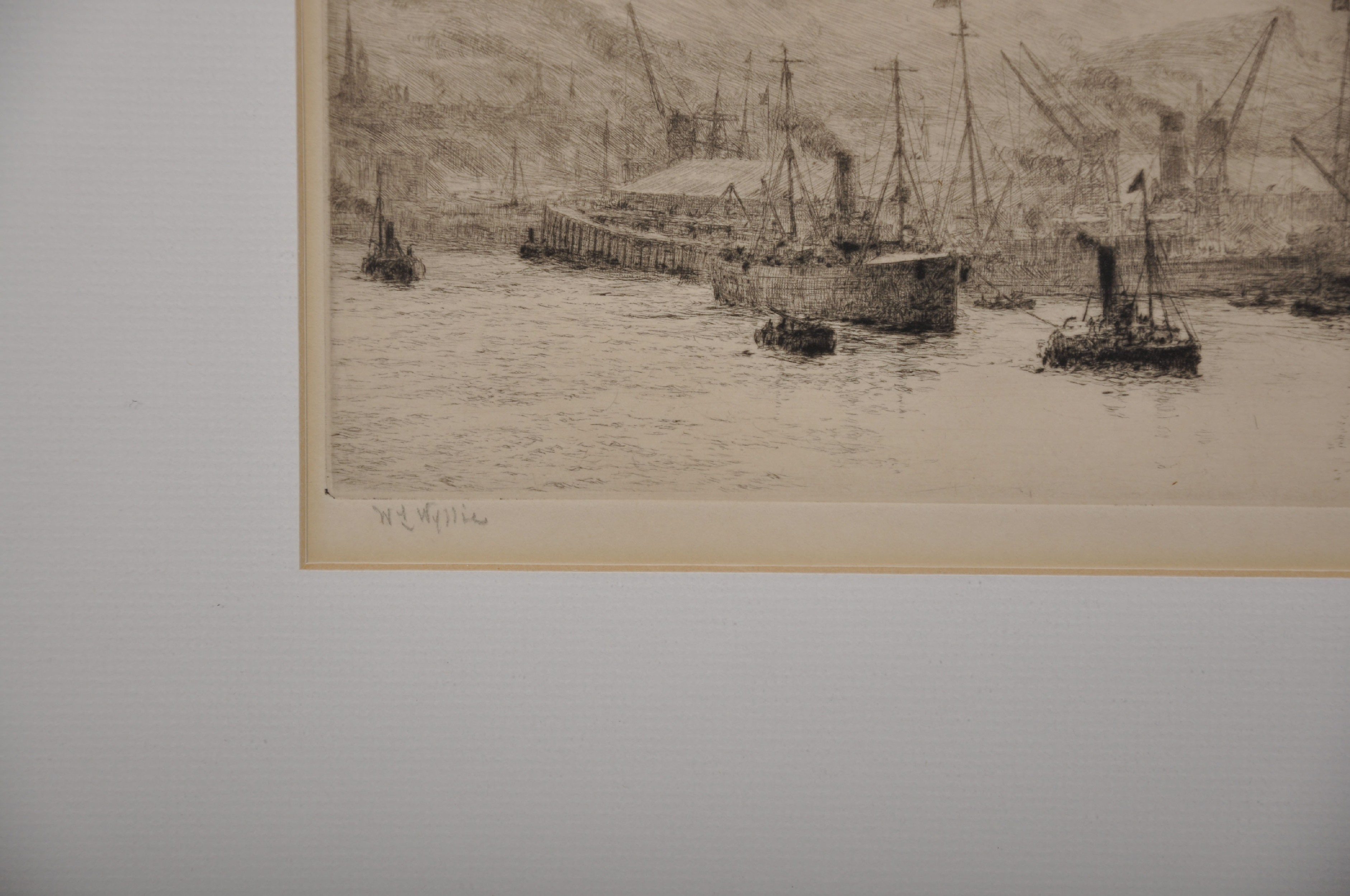 William Lionel Wyllie (1851-1931) British. "Leith Docks, Edinburgh", Etching, Signed in Pencil, 6.5" - Image 3 of 5