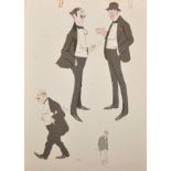 Georges Goursat 'SEM' (1863-1934) French. Caricatures of Men, Lithograph, Signed in Pencil 'SEM',