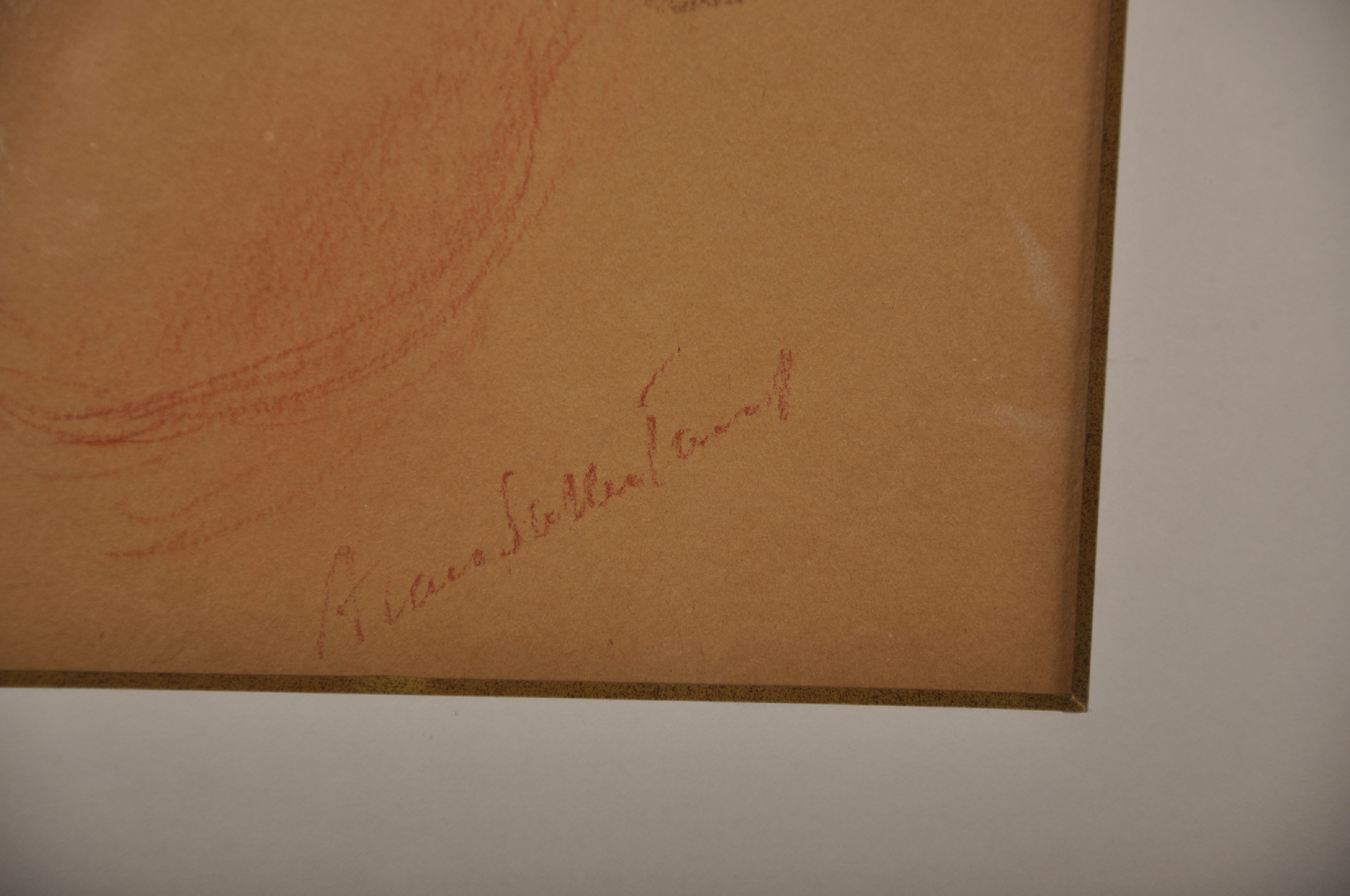 Graham Vivian Sutherland (1903-1980) British. "Alan Sutherland", Head of a Boy, Chalk on Brown - Image 4 of 6