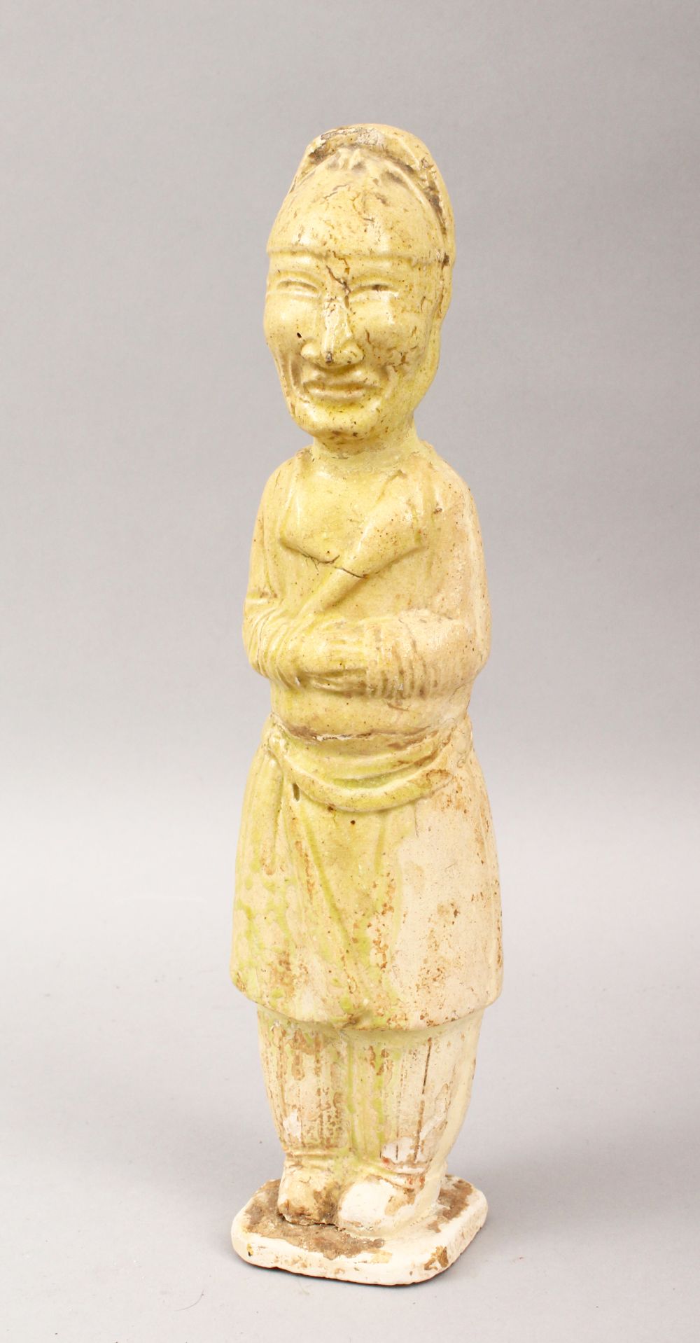 A GOOD CHINESE TANG STYLE POTTERY FIGURE, with a 28cm