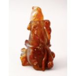 A GOOD 20TH CENTURY CHINESE CARVED AGATE SNUFF BOTTLE, carved in the form of a douoble gours with