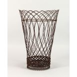 A WIREWORK BASKET. 15ins high.