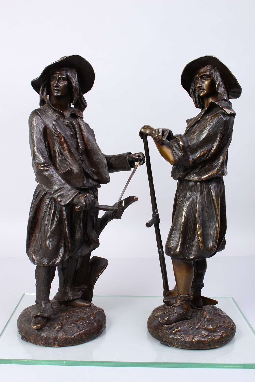 EMILE VICTOR BLAVIER (19TH CENTURY) FRENCH A RARE PAIR OF BRONZE FIELD WORKERS, one carrying a - Image 4 of 14