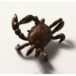 A SMALL JAPANESE BRONZE CRAB.