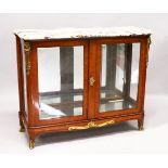 A GOOD FRENCH KINGWOOD, MARBLE AND ORMOLU CABINET by HENRY DASSON, with variegated marble top,