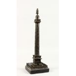 A GRAND TOUR BRONZE "VENDOME COLUMN", to commemorate Napoleon Bonaparte. 18ins high.