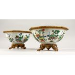 A GOOD PAIR OF SAMSON OF PARIS OCTAGONAL FAMILLE ROSE JARDINIERES, decorated in The Chinese Manner