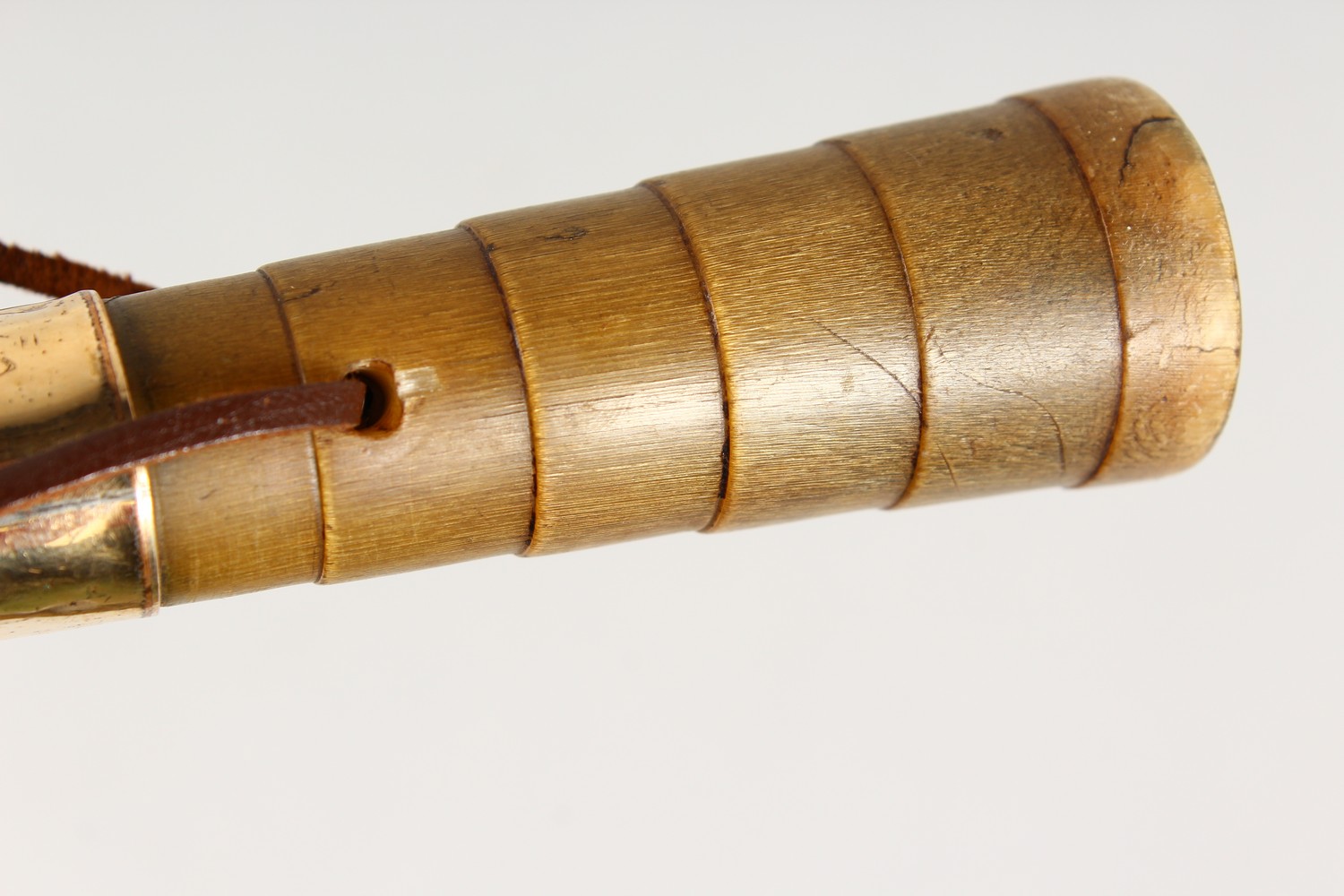 A SEGMENTED RHINO HANDLED WALKING STICK. - Image 3 of 13