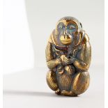 A NOVELTY BRASS MONKEY VESTA.