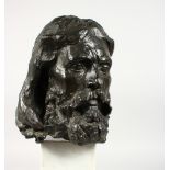 N. O'DONELL (?) A LARGE BRONZE HEAD. Signed. 12ins high.