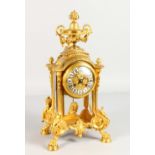A GOOD 19TH CENTURY FRENCH LOUIS XVI STYLE ORMOLU CLOCK, the movement by DESVIGNES, LYON, with