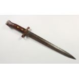 A LEE-METFORD BAYONET by SANDERSON, dated '97, grip with oiling hole. 16 5/8ins. No scabbard.