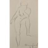 Hausford (20th Century) British. A Nude Study, Pencil, Signed and Dated '18.2.46', Unframed, 13.