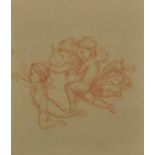 19th Century English School. Study of Cherubs, Sanguine, 8.25" x 7.25".