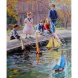 Konstantin Razumov (1974- ) Russian. Autumn in the Tuilleri Garden, Paris , Young Children with