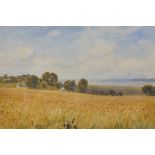 Robert Thorne Waite (1842-1935) British. A Summer Landscape, with a Coastal View in the distance,