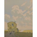 John Hall Thorpe (1874-1947) Australian. "The Caravan", Woodcut, Signed and Inscribed in Pencil,