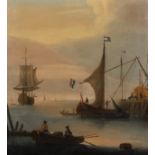 18th Century Dutch School. A Harbour Scene, with Boats and Numerous Figures, Oil on Canvas, 25" x