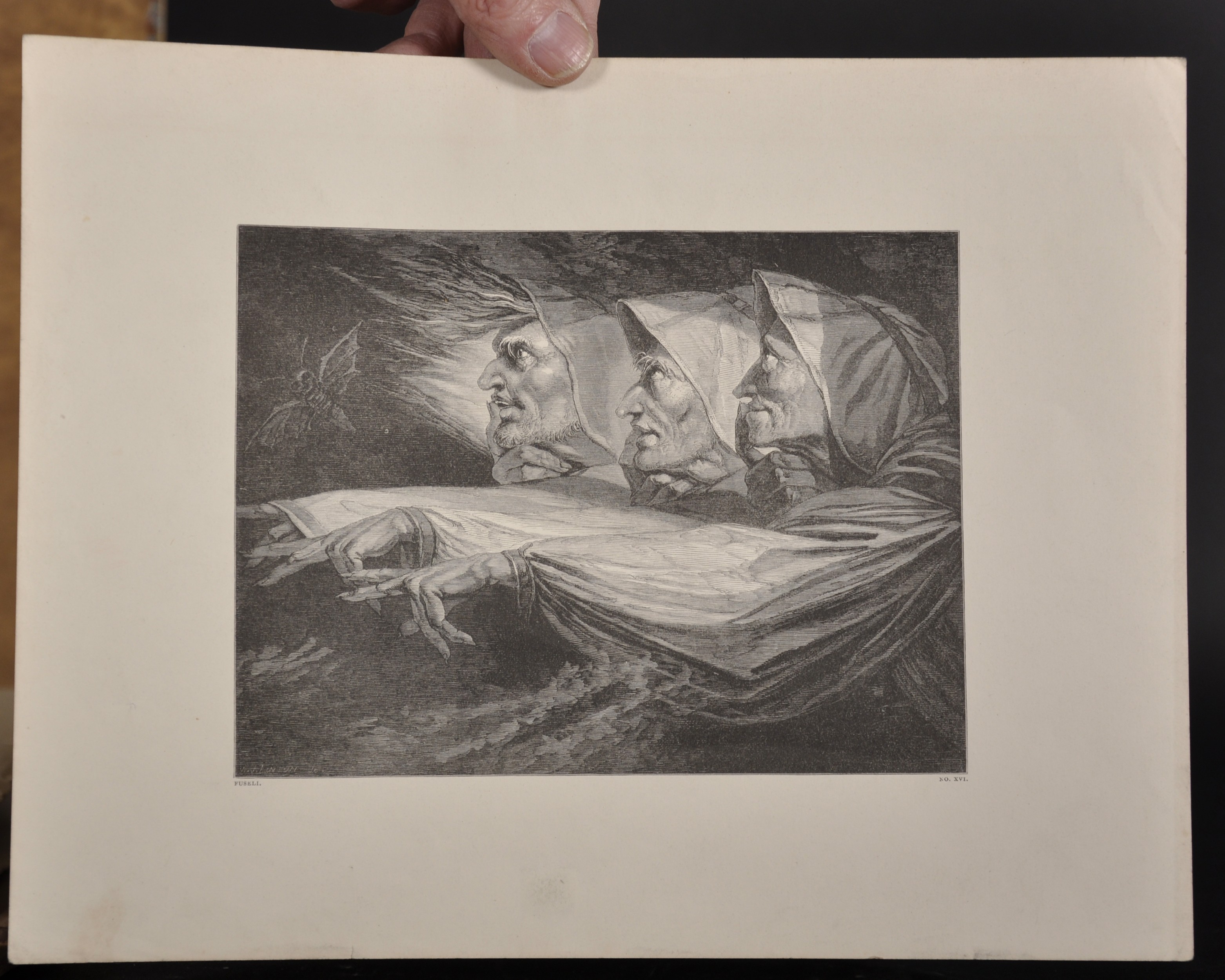 Henry Fuseli (1741-1825) Swiss. "The Three Witches", Print, Unframed, 6" x 7.75", together with a - Image 2 of 3