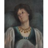 Cecile Hardy (19th - 20th Century) British. Head Study of a Lady, Pastel, Signed, 22" x 18.75".
