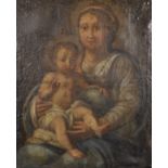 18th Century Italian School. A Madonna and Child, Oil on Canvas, 24" x 20".