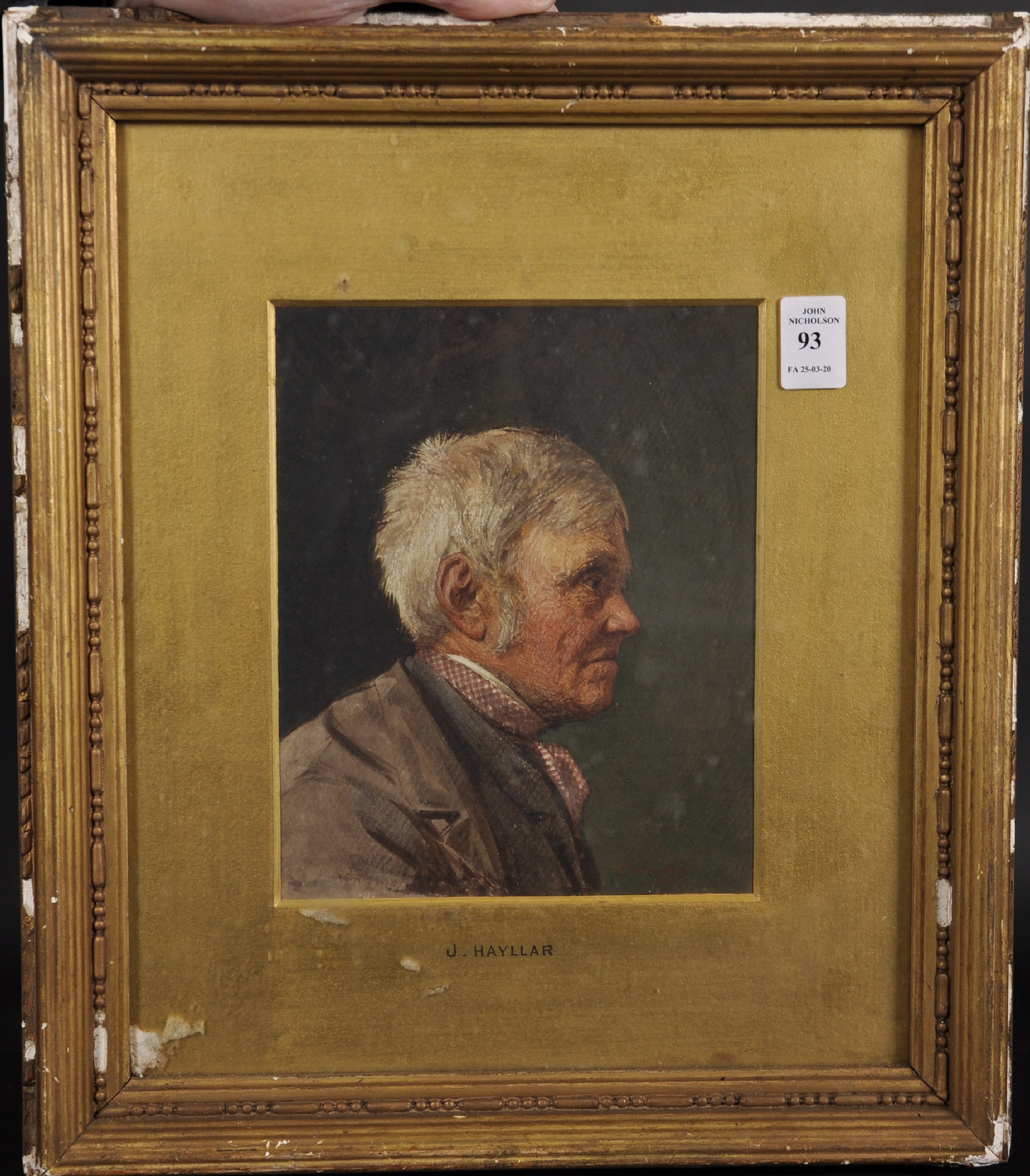 James Hayllar (1829-1920) British. Bust Portrait of an Old Man, Watercolour, Signed and Dated - Image 2 of 4